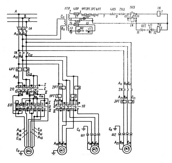 Схема электрическая заточного станка 3В642 